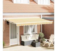 vidaXL Tenda Retrattile Giallo e Bianco 400 x 200 cm