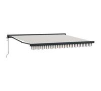 vidaXL Tenda retrattile grigio chiaro e bianco, 300 x 250 cm, con terrazza e giardino, rettangolari, moderni, regolabili per protezione solare, ombra esterna