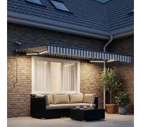vidaXL Tenda retrattile Grigio chiaro e bianco 300 x 250 cm Poliestere