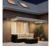 vidaXL Tenda retrattile Grigio chiaro e bianco 350 x 250 cm