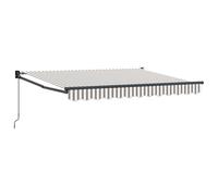 vidaXL Tenda retrattile Grigio Chiaro e Bianco 4 × 3 m, Giardino e Terrazza, Tenda da sole moderna per esterni, Tenda retrattile, protezione duratura contro il tempo