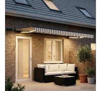 vidaXL Tenda retrattile Grigio chiaro e bianco 500 × 300 cm