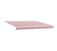vidaXL Tenda Retrattile Manuale a Righe Rosse e Bianche 400x300 cm - Resistente ai Raggi UV, Impermeabile, Ombra per Balcone e Spazi Esterni, Tenda da Patio, Copertura e Rifugio, Protezione dal Sole