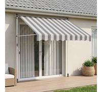 Tenda retrattile manuale Antracite e Bianco 300 cm