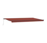 vidaXL Tenda Retrattile Manuale Arancione e Marrone 600 x 350 cm per Balcone e Patio, Ombra e Protezione dal Sole, Copertura per Rifugio Meteorologico Terrazza UV