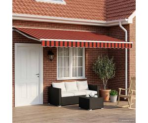 vidaXL Tenda retrattile manuale Arancione, Nero e Giallo 4 × 3,5 m