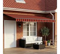 vidaXL Tenda retrattile manuale Arancione, Nero e Giallo 4,5 × 3,5 m