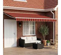 vidaXL Tenda retrattile manuale Arancione, Nero e Giallo 4,5 × 3 m