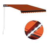 VIDAXL - Tenda Retrattile Manuale con LED 300x250cm Arancione e Marrone