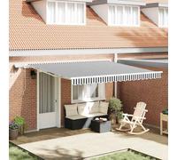 vidaXL Tenda Retrattile Manuale con LED Antracite e Bianco 400x300 cm