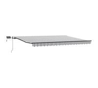 vidaXL Tenda Retrattile Manuale con LED Antracite e Bianco 400x300 cm, Tenda Retrattile, Tenda da Patio, tettoia, Tenda da Sole, tettoia per Porta
