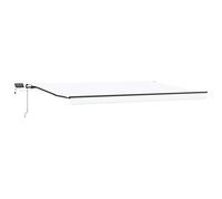 vidaXL Tenda Retrattile Manuale con LED Bianca 500X300 cm per Balcone E Aree Esterne Soluzione Ombra Durevole Elegante Tessuto Acrilico Resistente agli Agenti Atmosferici Resistente ai Raggi UV Resis