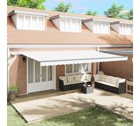 vidaXL Tenda retrattile manuale con LED Bianca 600x300 cm