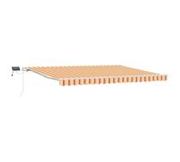 vidaXL Tenda Retrattile Manuale con LED Gialla e Arancione, 450 x 350 cm. Una Soluzione Resistente e stilosa per Ombra all'aperto, Perfetta per Patio, Giardino e Balcone. Protezione duratura dai Rag