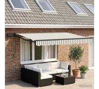 vidaXL Tenda retrattile manuale con LED Grigio chiaro e bianco, Una soluzione moderna per l'ombra all'aperto, tenda retrattile, gazebo per il giardino, luce LED