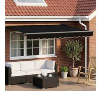 vidaXL Tenda retrattile manuale con LED Nero e antracite 3 x 2,5 m