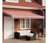 vidaXL Tenda retrattile manuale con LED Rosso e Bianco 4,5 × 3 m