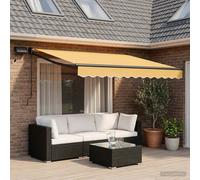 vidaXL Tenda retrattile manuale con LED Sabbia, Una soluzione moderna per l'ombra all'aperto, tenda retrattile, gazebo per il giardino, luce LED