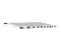 vidaXL Tenda retrattile manuale con LED Verde e Bianco 4,5 × 3 m, Tendone da sole retrattile, manuale e compatto con luci LED per veranda e giardino