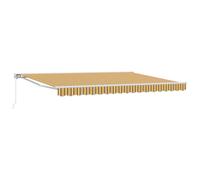 vidaXL Tenda retrattile manuale Giallo, Grigio e Bianco 4 × 3,5 m