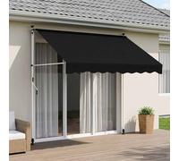 vidaXL Tenda da sole a scomparsa manuale nera 100 cm, giardino e terrazza, ombra regolabile, copertura moderna per baldacchino, tenda da sole retrattile, protezione per esterni, protezione solare