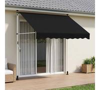 vidaXL Tenda retrattile manuale Nero 150 cm