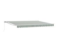vidaXL Tenda retrattile manuale Verde e Bianco 4 × 3,5 m, Giardino e terrazza, tenda retrattile moderna, riparo esterno, canopy resistente agli agenti atmosferici, ombra regolabile