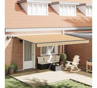 vidaXL Tenda Retrattile Multicolore 450 ×350 cm Tessuto, Protezione per giardino e terrazza, tenda retrattile rettangolare, ombreggiatura moderna, soluzione per patio