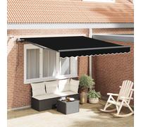 vidaXL Tenda retrattile Nero 350 x 250 cm Poliestere