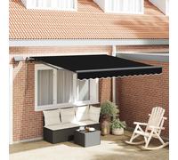 vidaXL Tenda Retrattile Nero 350 x 250 cm Tessuto