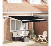 vidaXL Tenda retrattile Nero 350 x 250 cm Tessuto e Alluminio