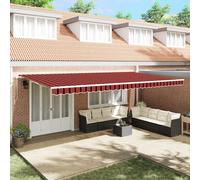 vidaXL Tenda Retrattile Rigato Strisce Rosse e Arancioni 600 × 300 cm