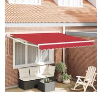 vidaXL Tenda Retrattile Rosso 350 x 250 cm Poliestere e Alluminio