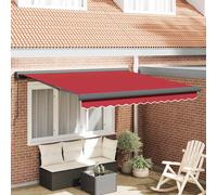 vidaXL Tenda Retrattile Rosso 350 x 250 cm Tessuto e Metallo
