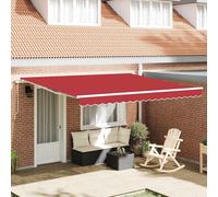 vidaXL Tenda Retrattile Rosso 400 × 300 cm Poliestere e Alluminio