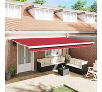 vidaXL Tenda Retrattile Rosso 500 × 300 cm Tessuto, Metallo