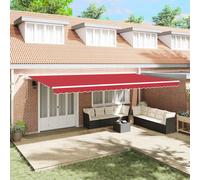 vidaXL Tenda Retrattile Rosso 600 × 350 cm Tessuto e Metallo