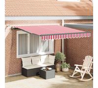 vidaXL Tenda retrattile Rosso e Bianco 300 x 250 cm Poliestere