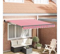 vidaXL Tenda Retrattile Rosso e Bianco 350 x 250 cm