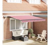 vidaXL Tenda retrattile Rosso e Bianco 350 x 250 cm