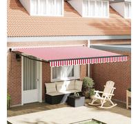 vidaXL Tenda Retrattile Rosso e bianco 400 × 300 cm Poliestere
