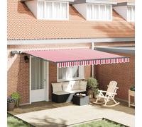vidaXL Tenda retrattile Rosso e Bianco 400 × 350 cm