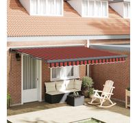 vidaXL Tenda retrattile Rosso e Nero 350 x 250 cm Tessuto e Alluminio