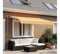 vidaXL Baldacchino retrattile Sabbia 350 x 250 cm Poliestere, Balcón, Giardino e Terrazzo, Soluzione di ombra rettangolare Moderna, Tenda retrattile, resistente ai raggi UV, Esterna