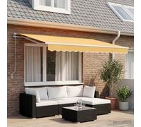 vidaXL Tenda da sole a scomparsa, 4 x 3 m, 100% poliestere e alluminio, moderna, rettangolare, copertura manuale per esterni, tettoia per patio, protezione UV, per giardino e balcone