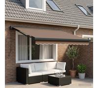 vidaXL Tenda retrattile tortora 350 x 250 cm Tessuto e Metallo, Awnings da Giardino e Terrazza, Rettangolari, Moderni, Regolabili per Protezione Solare, Ombra Esterna