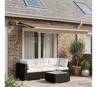 vidaXL Tenda da sole retrattile, 600 x 350 cm, in tessuto e acciaio, per giardino e terrazza, moderna, pieghevole, per esterni, resistente alle intemperie, per protezione solare