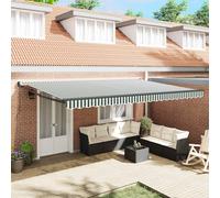 vidaXL Tenda retrattile Verde 500 × 300 cm 100% Poliestere e Alluminio, Tendalino Retrattile Moderno, Protezione UV, Ombra All'aperto, Copertura Sole Regolabile per Giardino, Terrazza, Patio