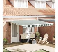 vidaXL Tenda retrattile Verde e Bianco 400 × 300 cm Poliestere