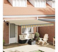 vidaXL Tenda retrattile Verde e Bianco 400 × 350 cm